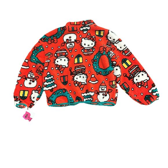 Hello Kitty Printed Fleece Christmas Sweater Jacket Size XL Sherpa Zip Up - Picture 5 of 9